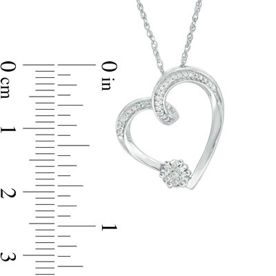 0.04 CT. T.W. Diamond Heart Pendant in Sterling Silver