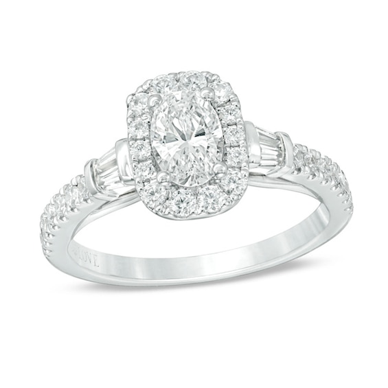 Vera Wang Love Collection 0.95 CT. T.W. Certified Oval Diamond Frame ...