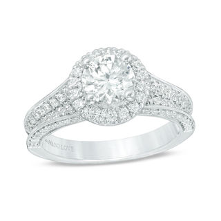 Vera Wang Love Collection 1.69 CT. T.W. Certified Diamond Frame Engagement Ring in Platinum (I/SI2)