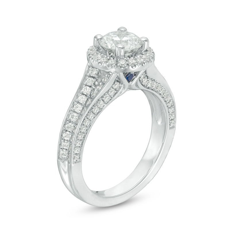 Vera Wang Love Collection 1.69 CT. T.W. Certified Diamond Frame Engagement Ring in Platinum (I/SI2)|Peoples Jewellers
