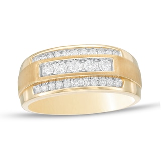 Men's CT. T.W. Diamond Triple Row Ring in 10K Gold