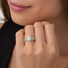 Thumbnail Image 2 of 1.20 CT. T.W. Certified Emerald-Cut Diamond Frame Bridal Set in 14K White Gold (I/SI2)