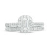 Thumbnail Image 5 of 1.20 CT. T.W. Certified Emerald-Cut Diamond Frame Bridal Set in 14K White Gold (I/SI2)