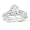 1.20 CT. T.W. Certified Pear-Shaped Diamond Frame Bridal Set in 14K White Gold (I/SI2)