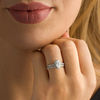 1.20 CT. T.W. Certified Pear-Shaped Diamond Frame Bridal Set in 14K White Gold (I/SI2)