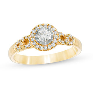 0.40 CT. T.W. Diamond Frame Infinity-Sides Engagement Ring in 14K Gold