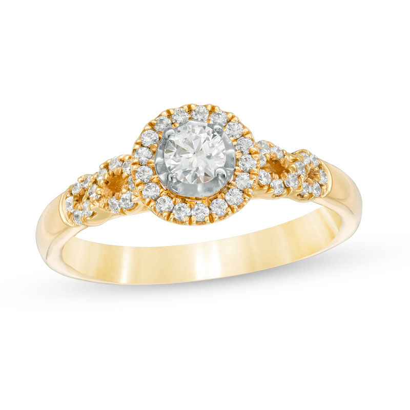 0.40 CT. T.W. Diamond Frame Infinity-Sides Engagement Ring in 14K Gold|Peoples Jewellers