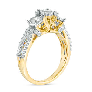 1.00 CT. T.W. Diamond Past Present Future® Split Shank Engagement Ring in 10K Gold