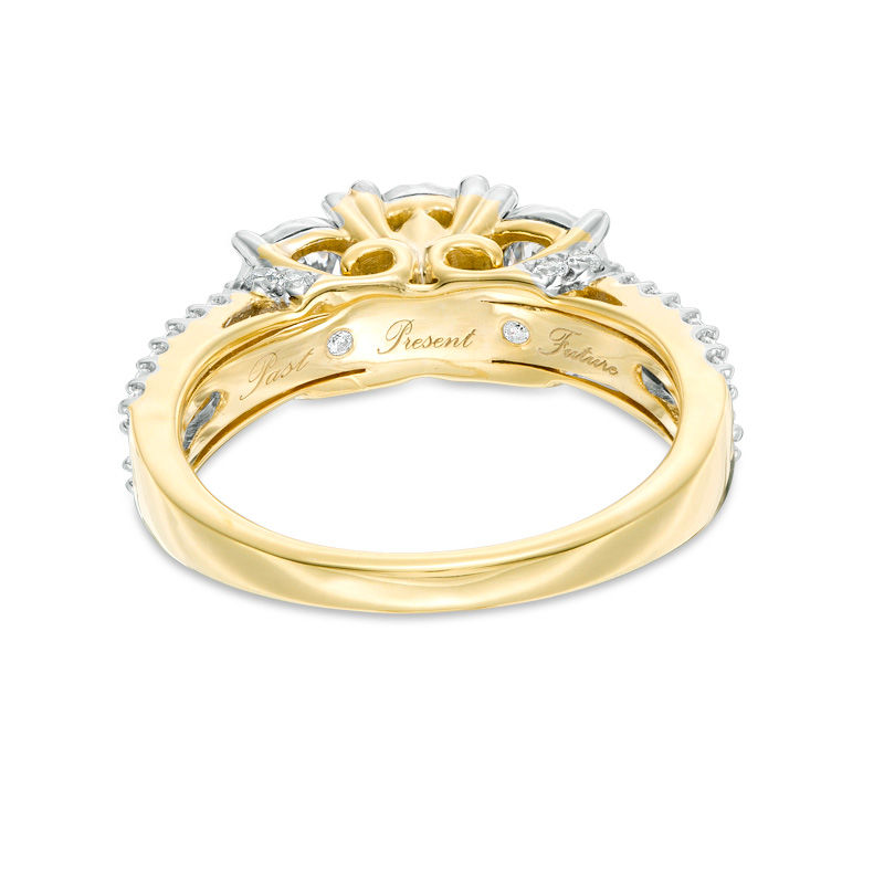 1.00 CT. T.W. Diamond Past Present Future® Split Shank Engagement Ring in 10K Gold|Peoples Jewellers