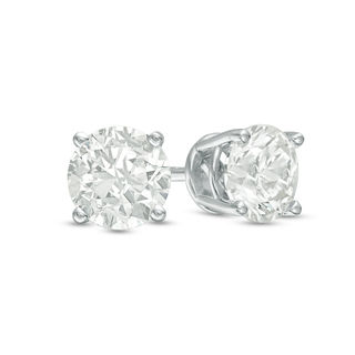 CT. T.W. Certified Diamond Solitaire Stud Earrings in 14K Gold (J/I2