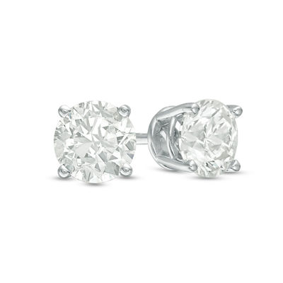 CT. T.W. Certified Diamond Solitaire Stud Earrings in 14K Gold (J/I2