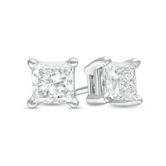 Princess cut diamond solitaire on sale earrings