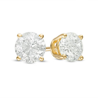 0.10 CT. T.W. Diamond Solitaire Stud Earrings in 14K Gold | Peoples ...