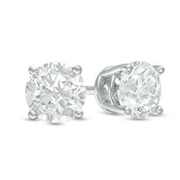 4.00 CT. T.W. Certified Diamond Solitaire Stud Earrings in 14K White Gold (J/I2)