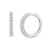 0.20 CT. T.W. Diamond Octagon Hoop Earrings in 10K White Gold