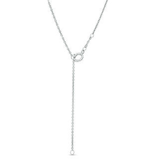 Vera Wang Love Collection Blue Sapphire and 0.07 CT. T.W. Diamond Alternating Bar Necklace in Sterling Silver - 19"