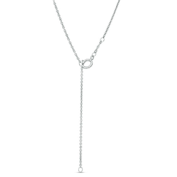 Vera Wang Love Collection Blue Sapphire and 0.07 CT. T.W. Diamond Alternating Bar Necklace in Sterling Silver - 19"