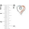 Thumbnail Image 1 of Diamond Accent Swirl Heart Stud Earrings in Sterling Silver and 10K Rose Gold