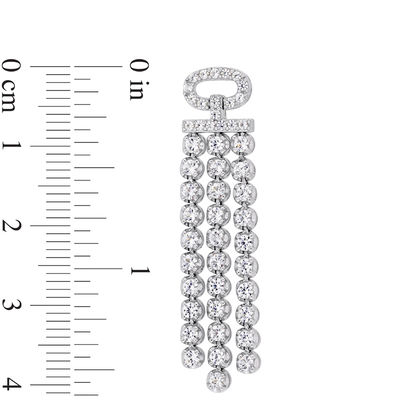 Lab-Created White Sapphire Chandelier Drop Earrings in Sterling Silver