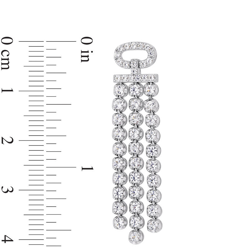 Lab-Created White Sapphire Chandelier Drop Earrings in Sterling Silver