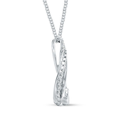 Interwoven™ 0.09 CT. T.W. Diamond Pendant in Sterling Silver - 19"