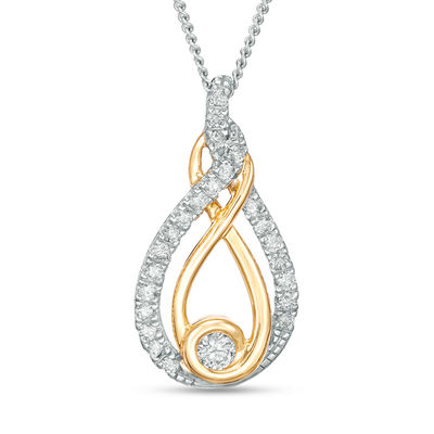 Interwoven™ CT. T.W. Diamond Pendant in 10K Two-Tone Gold