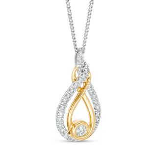 Interwoven™ CT. T.W. Diamond Pendant in 10K Two-Tone Gold