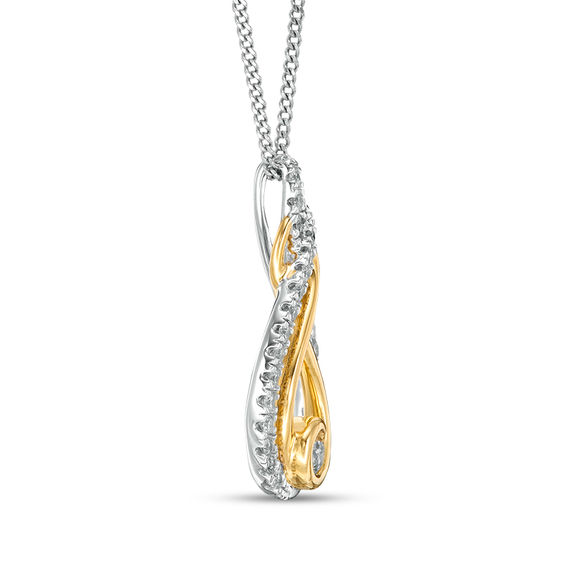 Interwoven™ CT. T.W. Diamond Pendant in 10K Two-Tone Gold