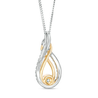 Interwoven™ CT. T.W. Diamond Pendant in 10K Two-Tone Gold