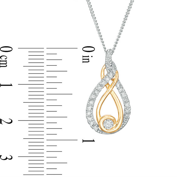 Interwoven™ CT. T.W. Diamond Pendant in 10K Two-Tone Gold