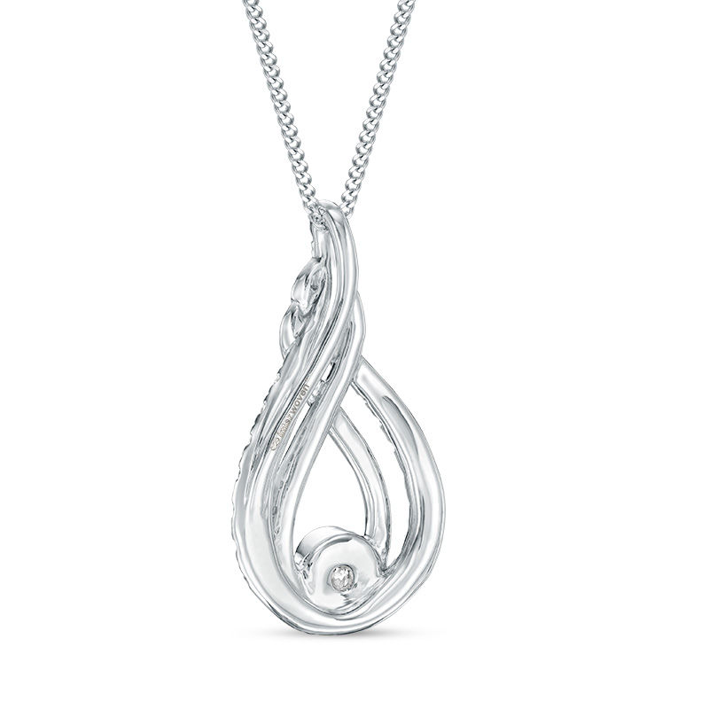 Main Image 5 of Interwoven™ 0.50 CT. T.W. Diamond Pendant in 10K White Gold - 19&quot;