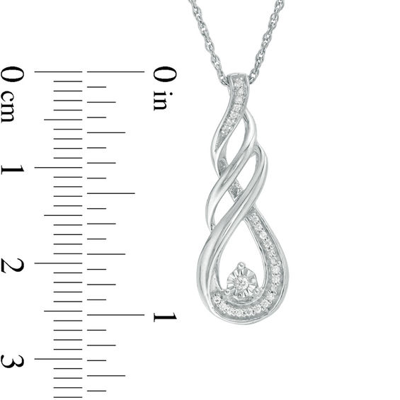 0.085 CT. T.W. Diamond Flame Pendant in Sterling Silver