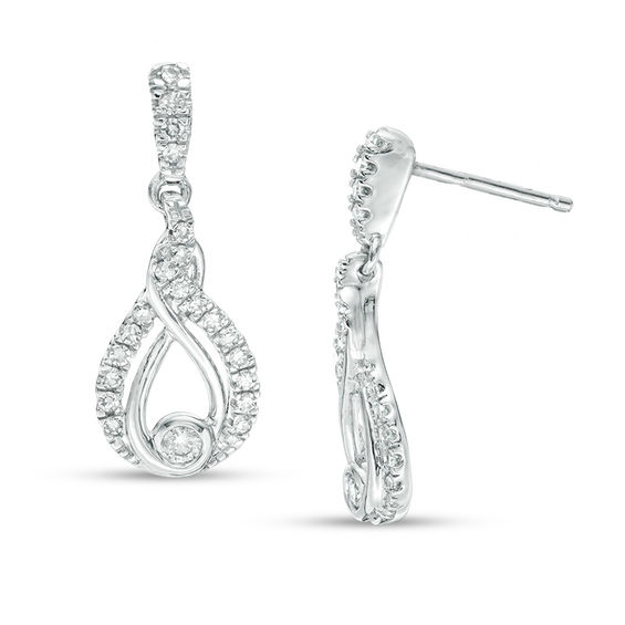 Interwoven™ CT. T.W. Diamond Drop Earrings in 10K Gold