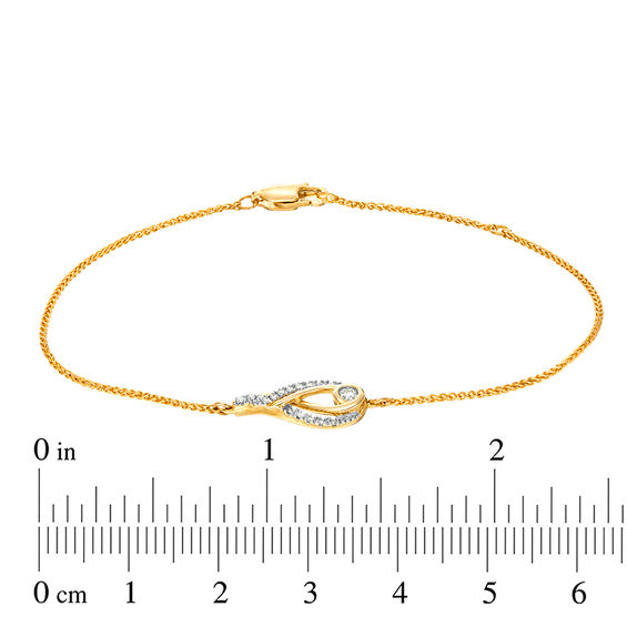 Interwoven™ 0.145 CT. T.W. Diamond Bracelet in 10K Gold - 7.75"