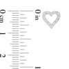 Thumbnail Image 1 of 0.04 CT. T.W. Diamond Heart and Heartbeat Mismatch Stud Earrings in Sterling Silver