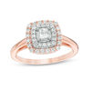 0.50 CT. T.W. Princess-Cut Diamond Double Frame Engagement Ring in 10K Rose Gold