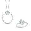 Convertibilities 0.16 CT. T.W. Diamond Clover Two-in-One Pendant and Ring Set in 10K Gold