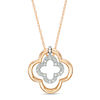 Convertibilities 0.10 CT. T.W. Diamond Clover Three-in-One Pendant in 10K Two-Tone Gold