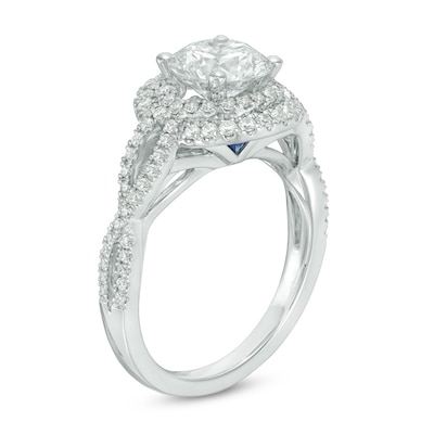 Vera Wang Love Collection 1.95 CT. T.W. Certified Diamond Frame Twist Engagement Ring in 14K White Gold (I/SI2)