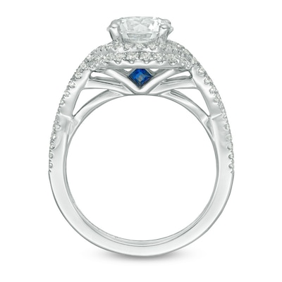 Vera Wang Love Collection 1.95 CT. T.W. Certified Diamond Frame Twist Engagement Ring in 14K White Gold (I/SI2)