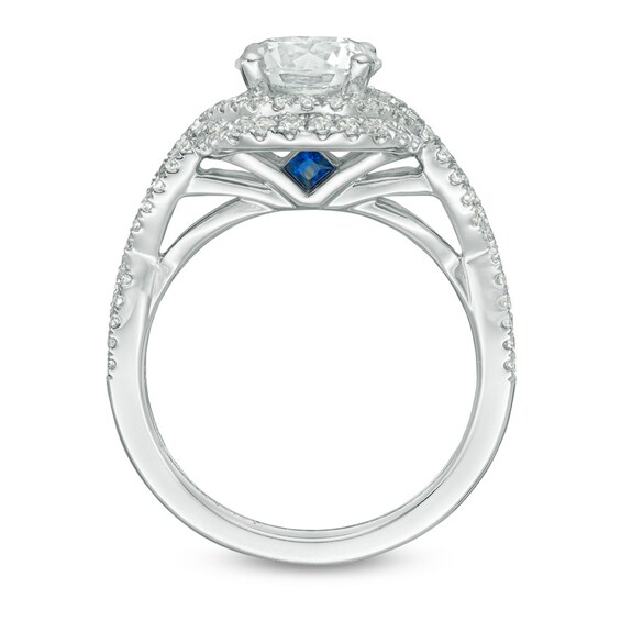 Vera Wang Love Collection 1.95 CT. T.W. Certified Diamond Frame Twist Engagement Ring in 14K White Gold (I/SI2)