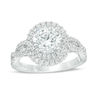 Vera Wang Love Collection 1.95 CT. T.W. Certified Diamond Frame Twist Engagement Ring in Platinum (I/SI2)