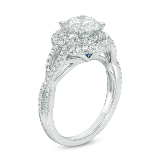 Vera Wang Love Collection 1.95 CT. T.W. Certified Diamond Frame Twist Engagement Ring in Platinum (I/SI2)