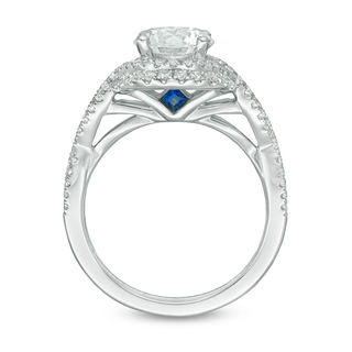 Vera Wang Love Collection 1.95 CT. T.W. Certified Diamond Frame Twist Engagement Ring in Platinum (I/SI2)