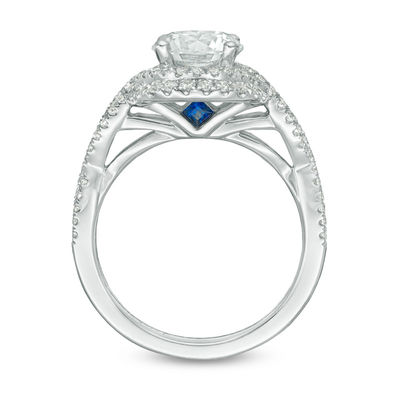 Vera Wang Love Collection 1.95 CT. T.W. Certified Diamond Frame Twist Engagement Ring in Platinum (I/SI2)