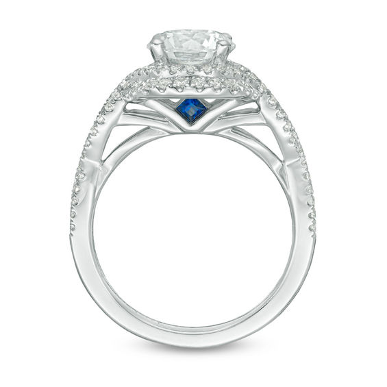 Vera Wang Love Collection 1.95 CT. T.W. Certified Diamond Frame Twist Engagement Ring in Platinum (I/SI2)