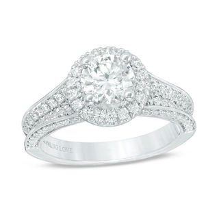 Vera Wang Love Collection 1.69 CT. T.W. Certified Diamond Frame Engagement Ring in 14K White Gold (I/SI2)