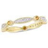 Thumbnail Image 1 of Lab-Created Yellow and White Sapphire Vintage-Style Band in Sterling Silver with Yellow Rhodium