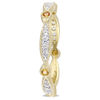 Thumbnail Image 2 of Lab-Created Yellow and White Sapphire Vintage-Style Band in Sterling Silver with Yellow Rhodium