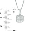 0.117 CT. T.W. Composite Diamond Square Pendant and Stud Earrings Set in Sterling Silver